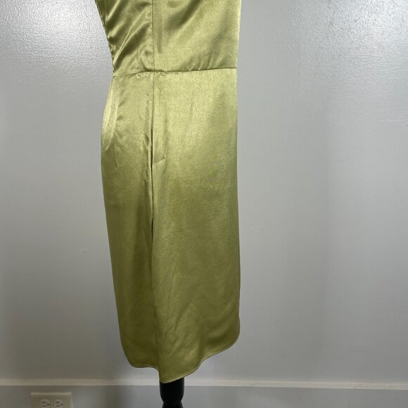 Samsoe Samsoe Slip Dress Womens S Lime Green Satin Smocked Back Adjustable Strap - Picture 16 of 16